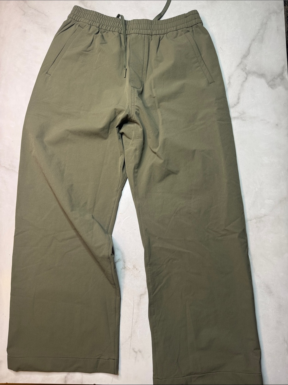 Outdoor Voices Olive Green Wide-Leg Ankle Pants - Picture 3 of 6